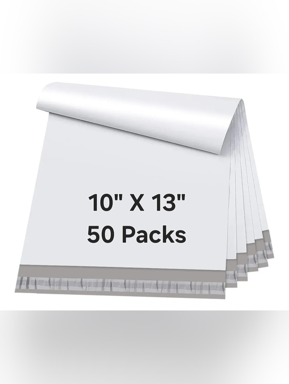White Poly Mailer Bags with Black Seal - 50 Pack
